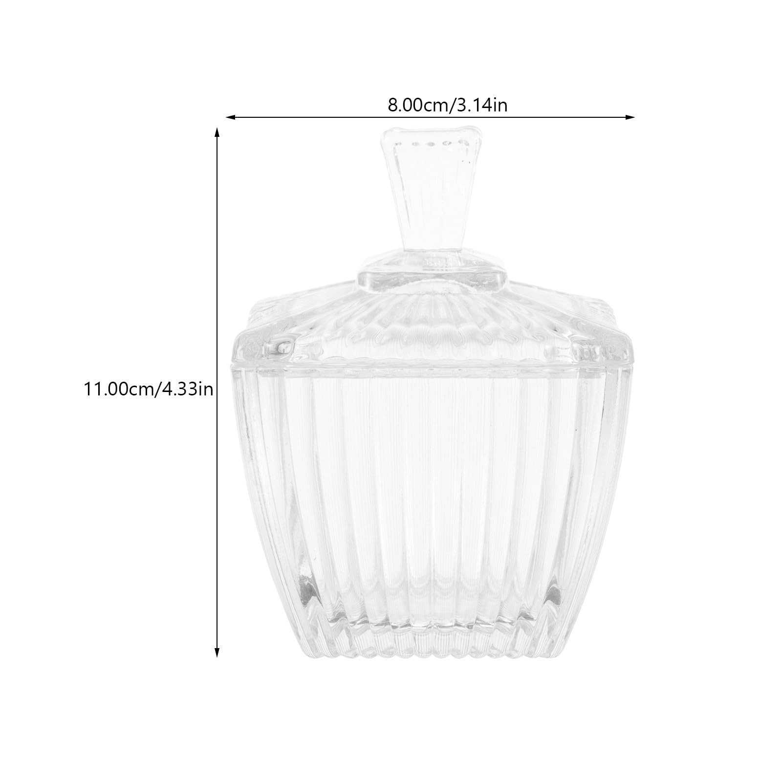 jojofuny Bote de Vidrio Transparente para Terrones de Azúcar, 2 Piezas