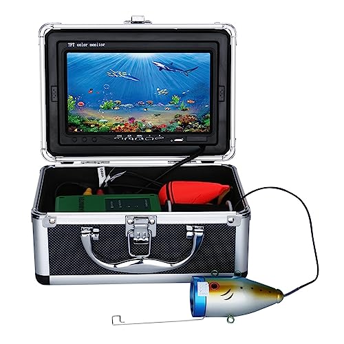 AIRYSSFU Cámara de Pesca Submarina, Kit de cámara de vídeo for Pesca submarina de 7 Pulgadas y 1000tvl, 2 uds., lámpara Blanca LED, Luces, vídeo, buscador de Peces, Lago, cámara de Peces bajo el Agua