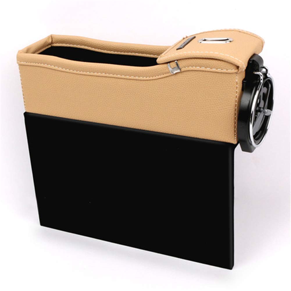 Autositz Organizer Mit Getränkehalter - PU Leder Seiten Tasche Für Münzen, Handy & Schlüssel