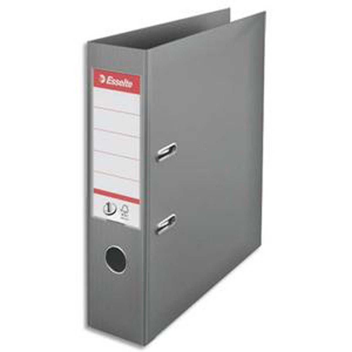 Lot de 10 classeurs à levier N°1 POWER en polypropylène, dos 75mm, coloris GRIS