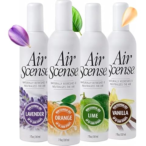 Air Scense Essential Oil Air Freshener, Non-Aerosol, 7 Ounce, 4 Pack (Variety) Cover