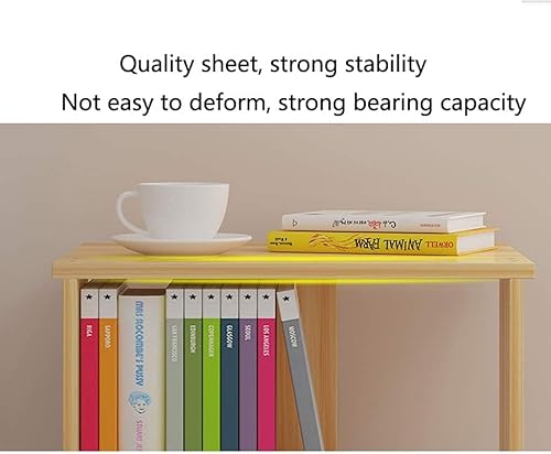 Miniatura 4 de Mesita de noche rústica moderna, mesa auxiliar vintage para sofá con estantes de almacenamiento, fácil de montar, mesita de noche de madera sólida