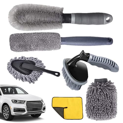 Spazzola per Il Lavaggio 'Auto – Spazzola per Cerchioni per Una Pulizia 'Auto, Spazzola per Cerchioni Lunga per la Pulizia Delicata dei Cerchioni, per la Pulizia 'Auto