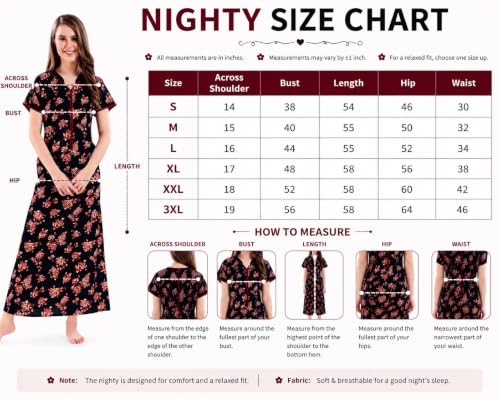Image of AV2 Women Printed Cotton Nightwear Nighty|Womens Night Wear Maxi 7209