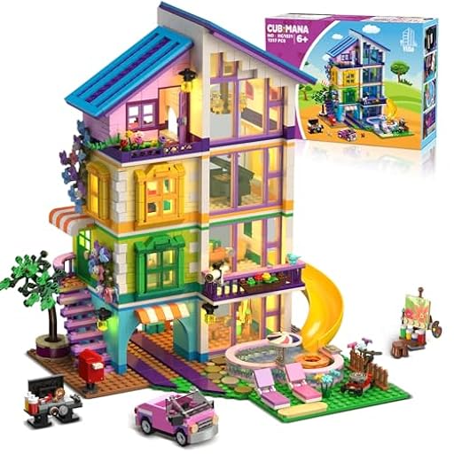 CUBIMANA Friends Casa de Niñas para Construir con Luz LED - Villa con Coche y Piscina, 1317 Piezas Juego de Construcción Casa Amigas para Juego de rol, Cumpleaños para Niños 6-14+ | Ya disponible en tu tienda friki favorita! En mundofriki.es!