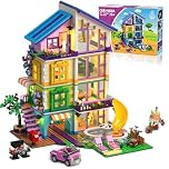 CUBIMANA Friends Girls House Building Set with LED Light - Pink Girl Villa Building Block with Car and Pool, 1317PCS Friends House Toy for Role Play, Christmas Birthday Gift for Girls Boys Age 6-14+