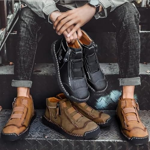 Matufit Shoes for Men - Men's Waterproof Non-Slip Fashionable Orthopedic Shoes, Matufit Side Zip Orthopedic Loafers for Men2