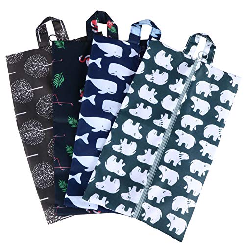 Cabilock 4 peças de bolsas de viagem para sapatos portáteis à prova de poeira, organizador de sapato