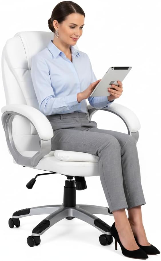 Melko Gamingstuhl Ergonomischer B rostuhl in Wei  Office Racing Stuhl Schreibtischstuhl Chefsessel Gaming Sessel Gamer Stuhl Racer Sportsitz Drehstuhl PC Chair Gaming Chair