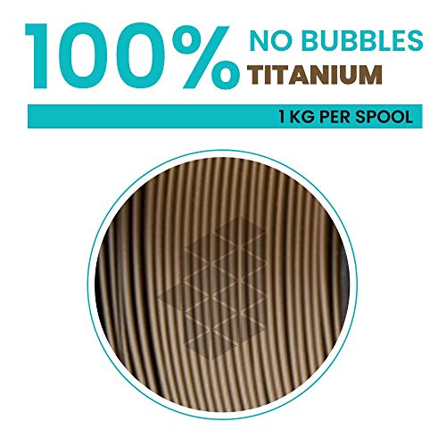 Image of Tesseract Premium PLA + 1.75mm 3D Printing Filament | Dimensional Accuracy + /- 0.03mm | Compatible with Most FDM Printers | 1 KG 3D Printer Filament - PLA Titanium (Quantity 1)
