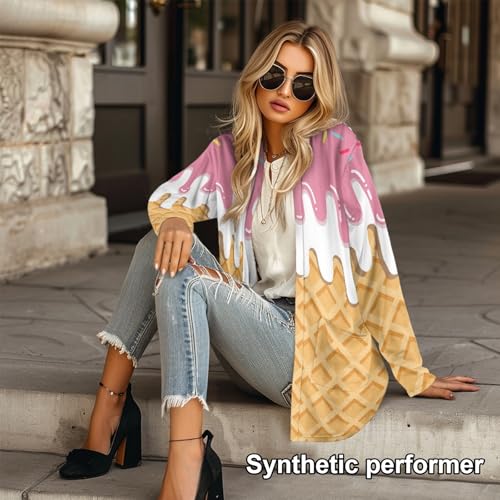 Image of Cardigan Sweaters for Women Long Sleeve Cardigan Soft Drape Open Front Fall Dusters V-Neck Jackets Dressy Loose Coat
