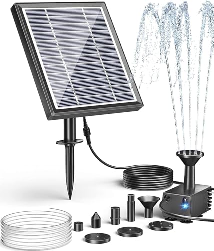 Biling 2.5Wソーラー噴水ポンプ 屋外 太陽光発電式 循環ポンプ 池ポンプ ガーデン用 DIY 水景 バードバス用 ノズル付き 空運転防止 充電不要 ダイレクトドライブ