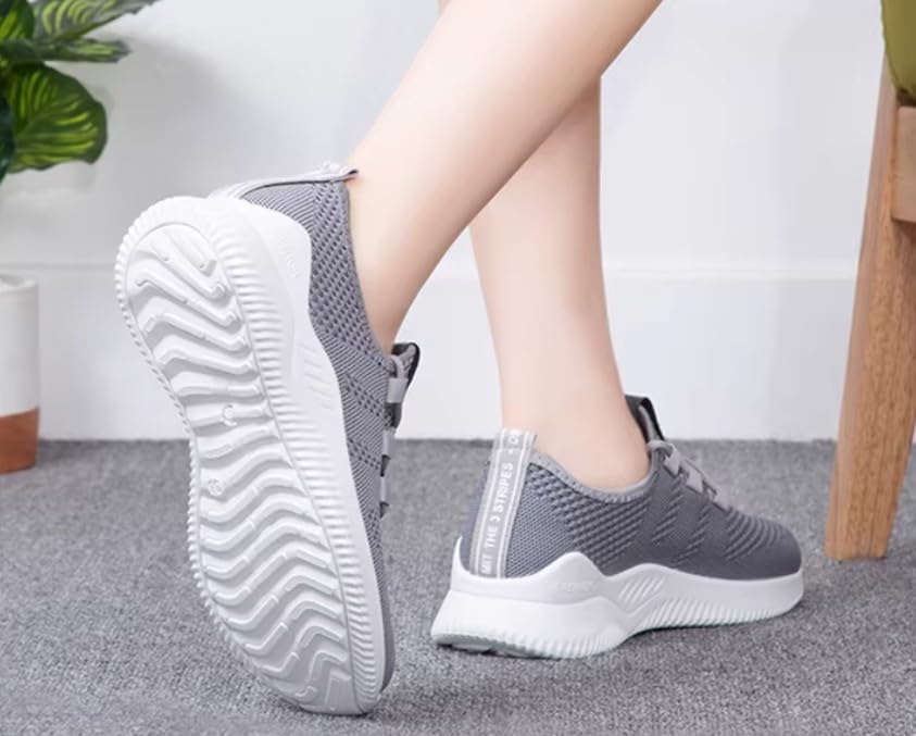 Women's Running and Walking shoes, Lightweight and Quick-Drying, Soft Bottom Trend Sports shoes, Comfortable and Breathable Lace-Up Athletic, spring summer autumn seasons, Anti-slip PVC Sole for Daily Wear3