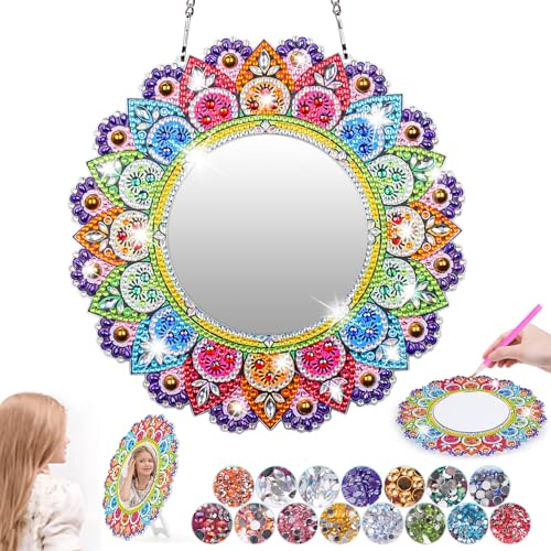 Geschenk Mädchen 6 7 8 9 10 11 Jahre: Basteln Diamond Painting Spiegel...