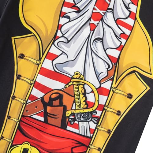 Okbebe Kids Pirate T-Shirts Halloween Boys Cosplay Buccaneer Captain Short Sleeve Tee4