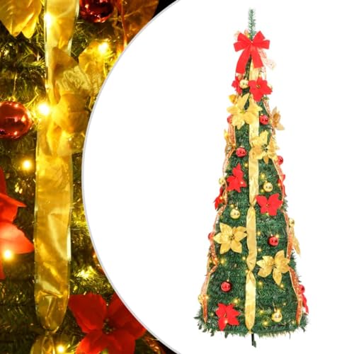 Vidaxl Árbol De Navidad Artificial Desplegable, Adorno Navideño Con 200 Led Soporte, Árbol Iluminado, Luces Decorativas De Navidad, Verde 210 Cm Vidaxl Árbol De Navidad Artificial Desplegable, Adorno Navideño Con 200 Led Soporte, Árbol Iluminado, Luces Decorativas De Navidad, Verde 210 Cm