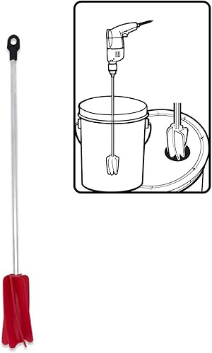 Miniatura 6 de Allway HM5N - Mezclador de pintura y epoxi de hélice estrecha encaja en el orificio del tapón de las tapas de cubos de 3 a 5 galones plateado y rojo