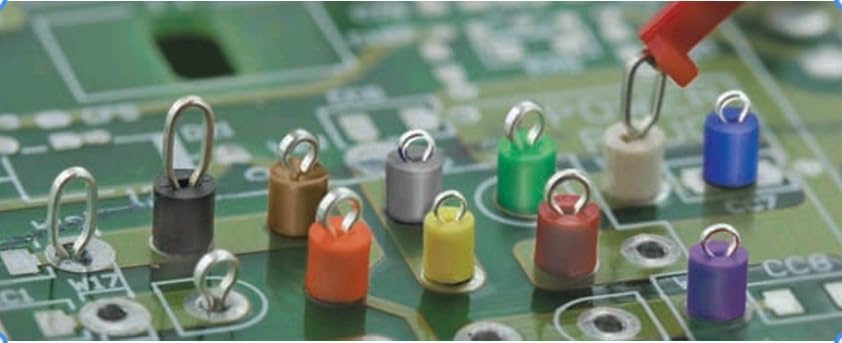 generic 5000 - red pc test point miniature phosphor bronze silver plating through hole mounting type pack of 10 pieces