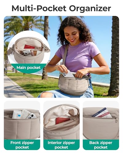 Image of BAGSMART Crossbody Bags for Women Travel Purse, Puffer Bum Bag Handbag Wallets, Crossbody Fanny Packs for Travel & Work