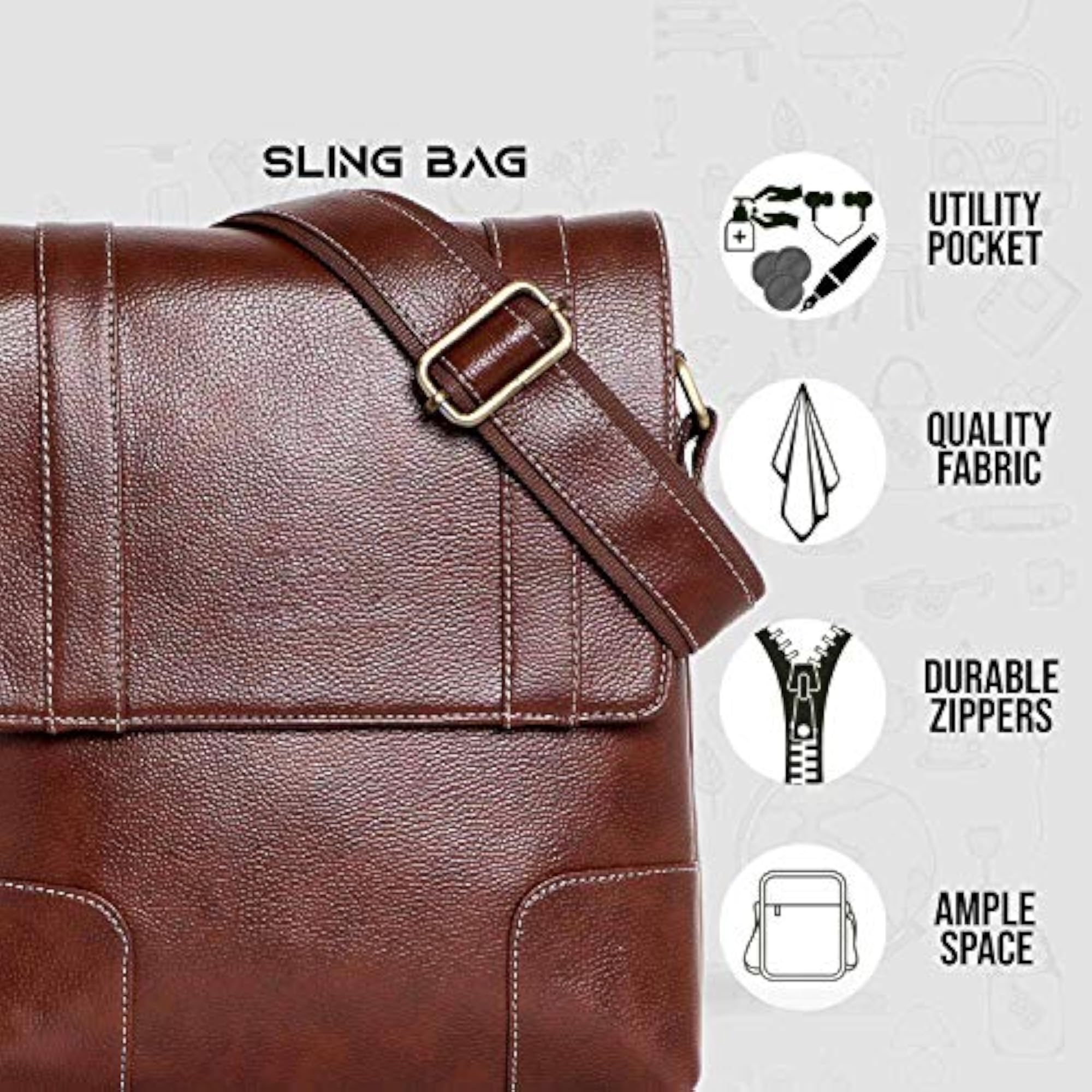 Stylish Synthetic Leather Travel College Sling Bag for Men