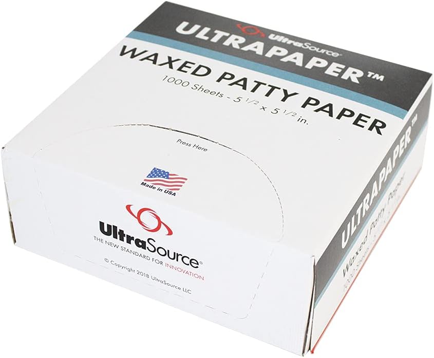 UltraSource-192033 UltraPaper Hamburger Patty Paper, 5.5" x 5.5" Squares (Pack of 1000) - White