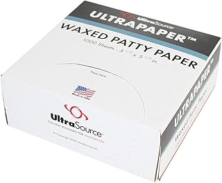 UltraSource-192033 UltraPaper Hamburger Patty Paper, 5.5" x 5.5" Squares (Pack of 1000) - White