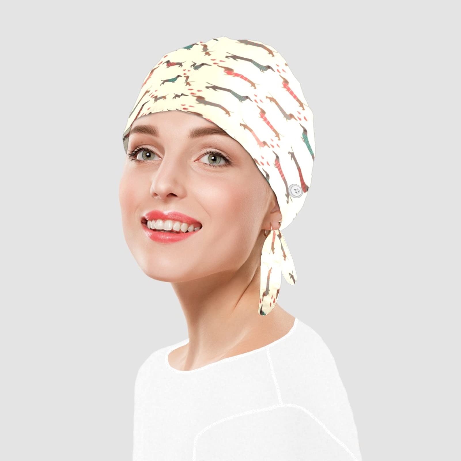 Cappello da lavoro da donna regolabile con bottoni a fascia per sudore