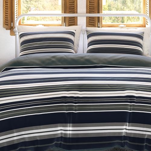 Ropa de cama de 3 piezas King Cypress Stripe verde bosque G.H. Bass textil hogar 4