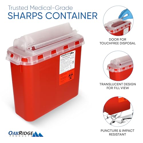 image for Oakridge Products Transparent Sharps Container for Home Use and Profes