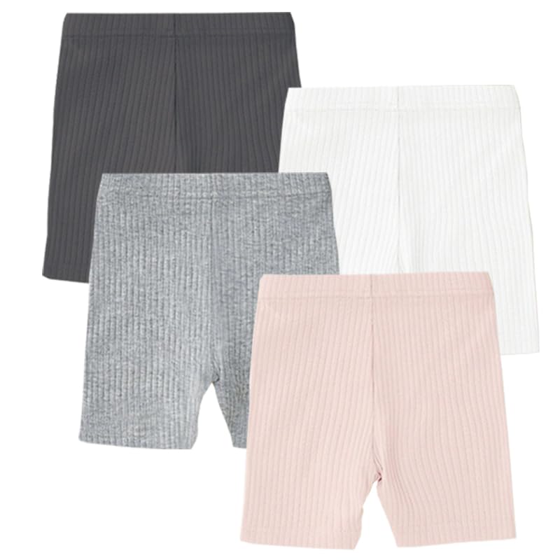 Bafeicao Toddler Organic Cotton Cartwheel Shorts Biker Tights Under Dress Girls Dance Bottom Solid Color 4 Pack