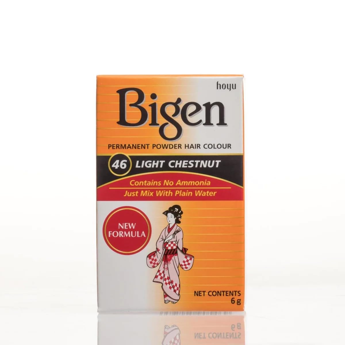 Bigen Permanent Powder Hair Color - 46 - Light Chestnut | No Ammonia (Pack of 3)