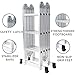 OxGord Aluminum-Multi-Folding-Ladder - Lightweight and Safety-Heavy-Duty Extension, Dual-Height 12.5 feet, 330 lb. Max Capacity
