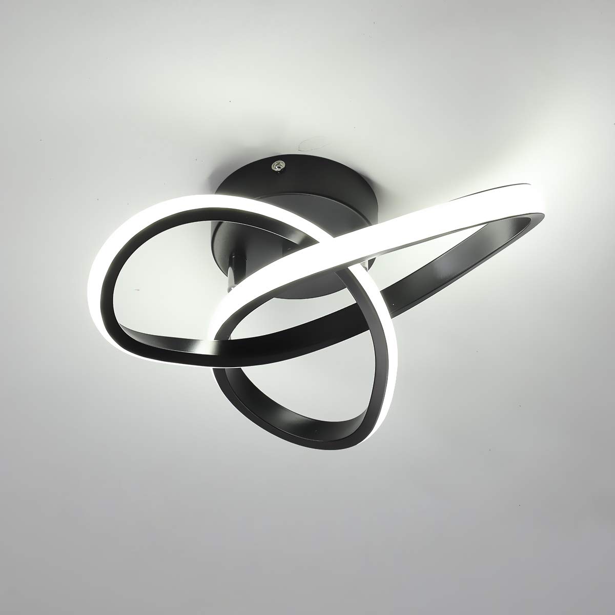 minfair Modern LED Ceiling Light,Round Geometry Ceiling Lamp,Chic Chandelier 6000K for Hallway,Living Room,Bedroom 18W Dia 24CM