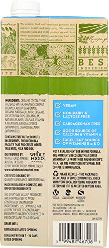 Image of 365 by Whole Foods Market, Organic Coconut Milk, Vanilla Unsweetened, 32 Fl Oz (Pack of 6)