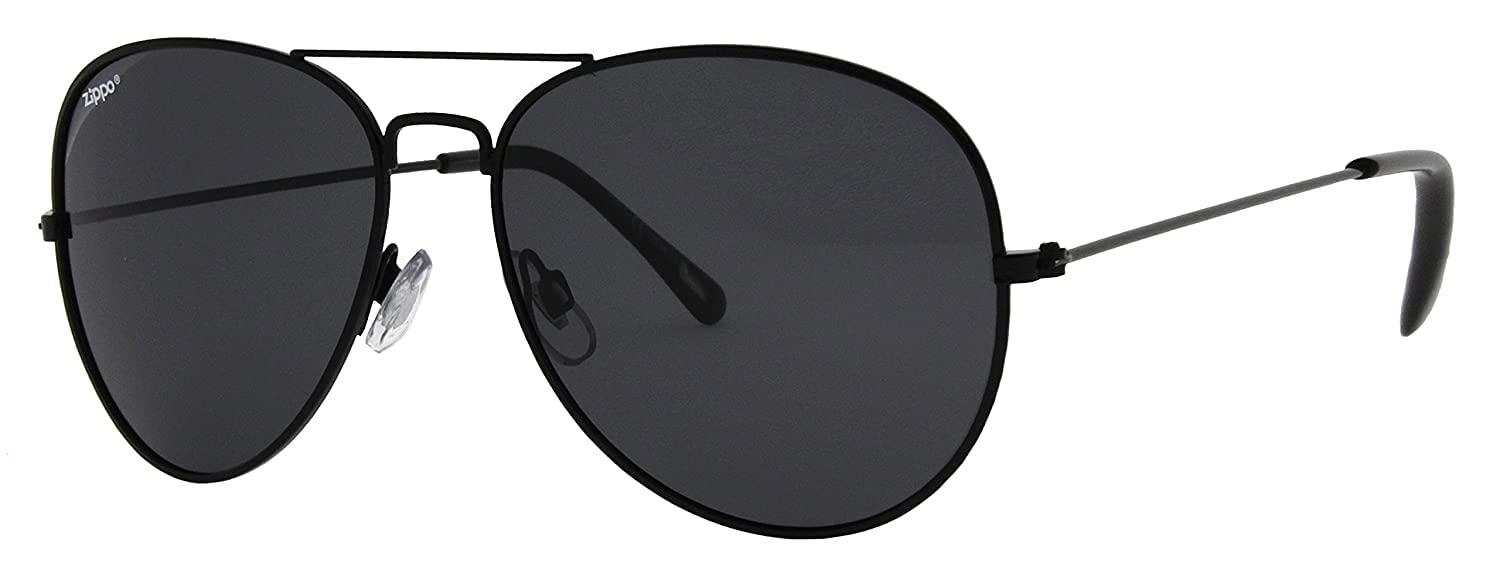 Zippo Eyewear, Flash Pilot Sunglasses, Polarized, UV400 Protection, Logo on Left Lense, Adult, Unisex, Made in USA