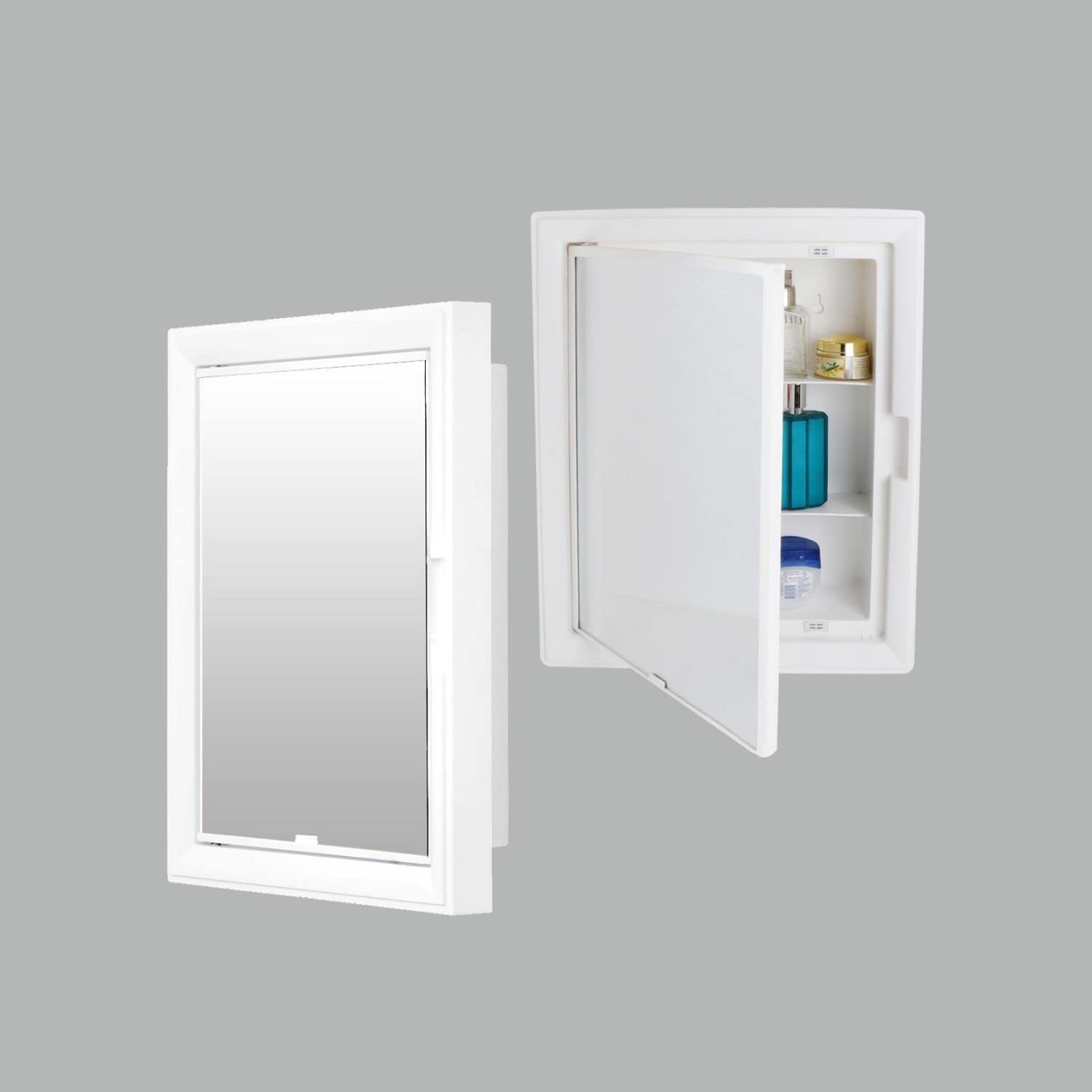 BRANCO Plastic Glam Mirror Cabinet For Bathroom | 5 Shelves With Magnetic Lock | Cabinet Mirror For Bathroom Wall | Makeup Organizer | Bathroom Cabinet With Storage For Medicine,Toiletries |,Ivory (B0BD94WDB3) Amazon Price History, Amazon Price Tracker