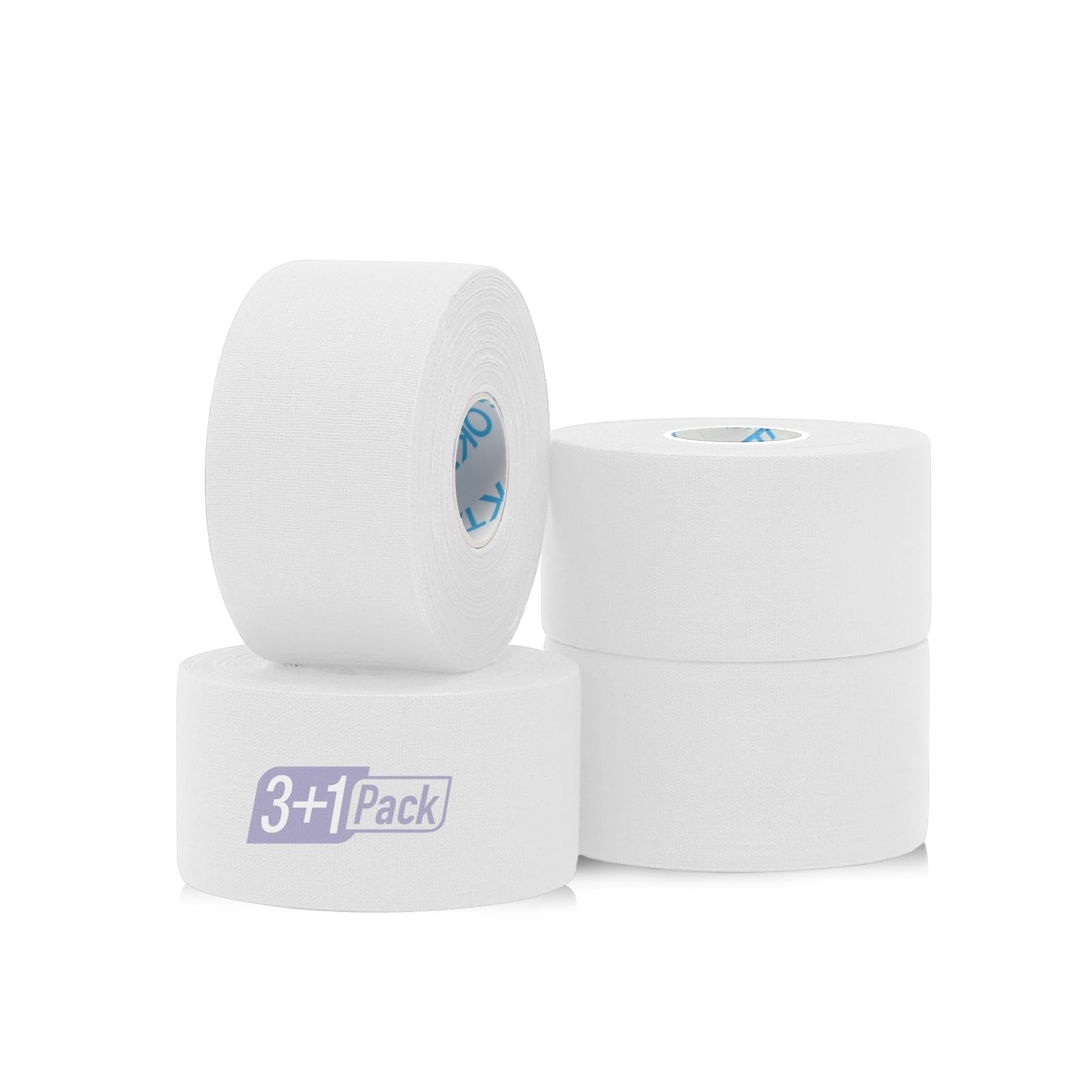 OK TAPE ruban adhésif sportif athlétique (4 Rouleaux) - 3,8 cm x 13,7 m ruban très résistant,parfait pour les doigts, les chevilles, les poignets, lors de la prise de batte,Blanc