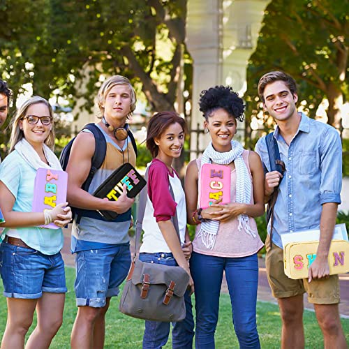 Preppy Patch Makeup Bag-Nylon Cosmetic Preppy Makeup Stuff Bag With Zipper-Varsity Stoney Clover Chenille Letter Makeup Travel Organizer Valentines Bag That Kid Valentines Day Gifts For Her And Him #TOP2