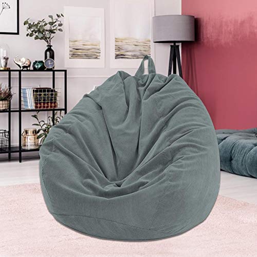 Funda para Sofá de Frijoles Extraíble Limpieza Fácil Puf Negro Suave 3