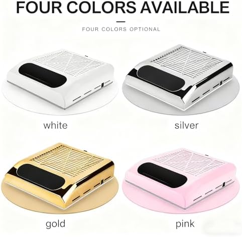 80W Nail Dust Collector, Professional Electric Nail Vacuum Cleaner with Reusable Filter, Portable Nail Dust Extractor for Home Salon, Pink Nail Salon Equipment