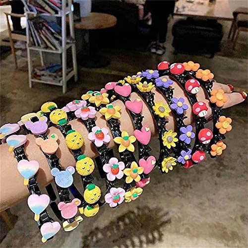 Girl Sweet Princess Hairstyle Hairpin, Double Layer Cartoon Headbands With Clips Twist Plait Hair Tools, Fashion Headbands Double Bangs Hairstyle Hairpin Headbands For Women Girls (9Pcs) #TOP2
