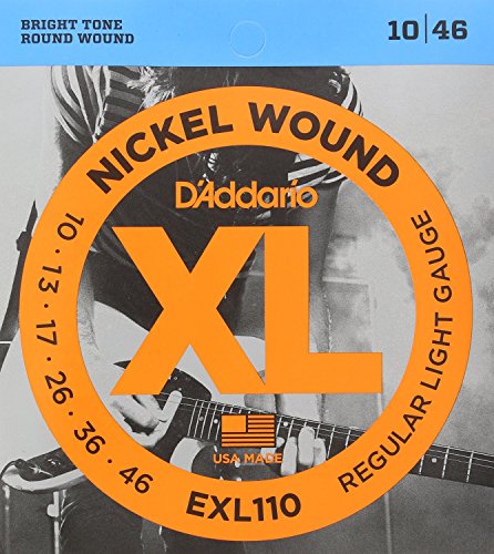 CUERDAS GUITARRA ELECTRICA - D´addario (EXL/110) Regular Lite (Juego Completo 010/046)