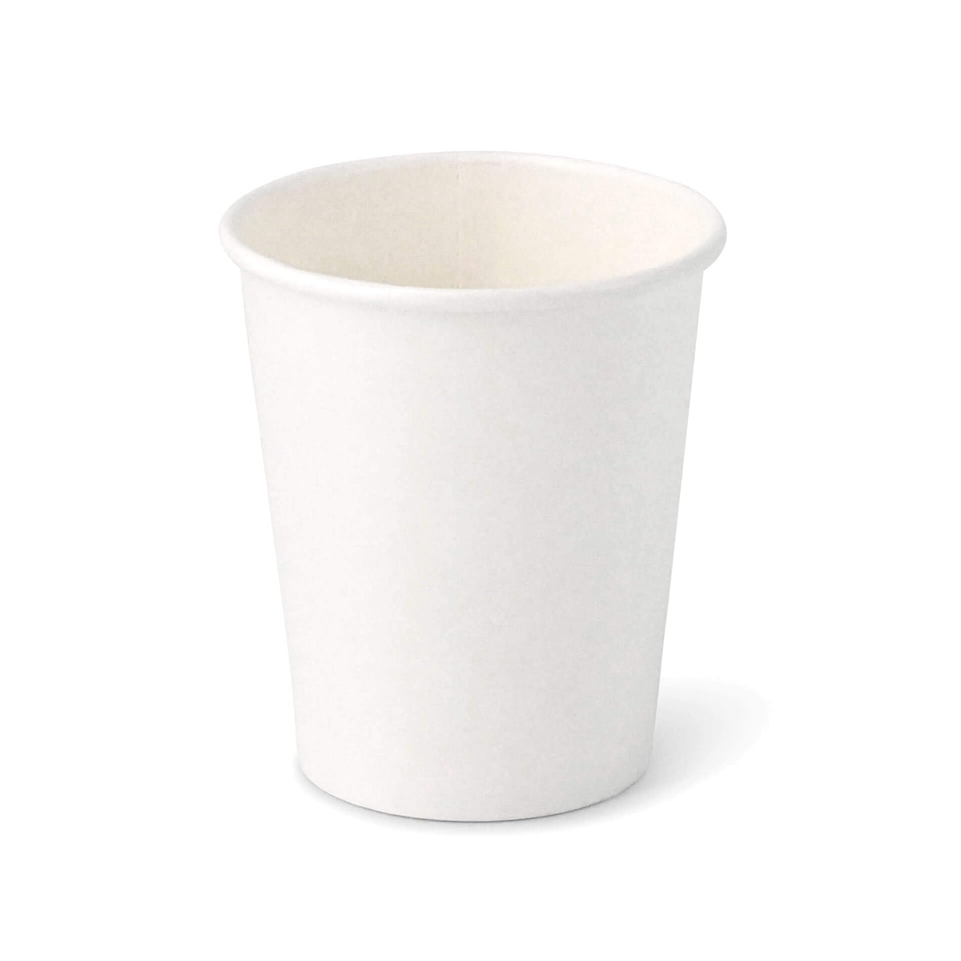 BIOZOYG Organic paper cups I disposable tableware drinking cups paper cups compostable and biodegradable cups I white, blank, environmentally friends coffee cups 50 pieces 200ml 8oz