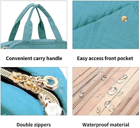 Miss or Miss Toiletry Bag Travel Bag with Hanging Hook, Water-resistant Makeup Cosmetic Bag Travel Organizer for Accessories, Shampoo, Full Sized Container, Toiletries,Teal… 7 Miss or Miss Toiletry Bag Travel Bag with Hanging Hook, Water-resistant Makeup Cosmetic Bag Travel Organizer for Accessories, Shampoo, Full Sized Container, Toiletries,Teal…