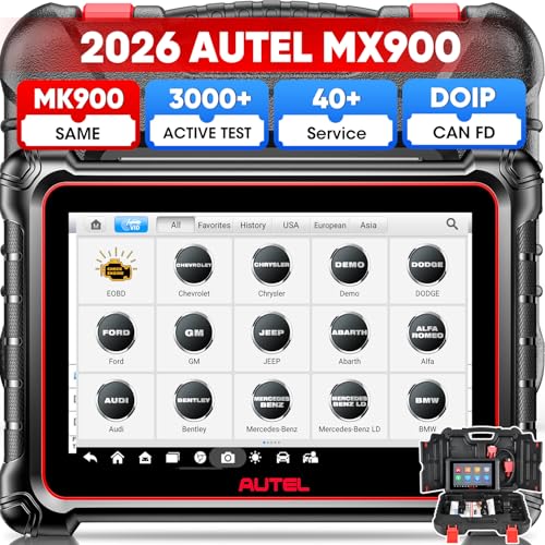 Autel MaxiCheck MX900, 2026 Valise Diagnostic Auto avec 3000+ Tests Actifs, DoIP& CAN FD, 40+ Services, Même Fonction que MK900 MK900BT, Ver Supérieure de...