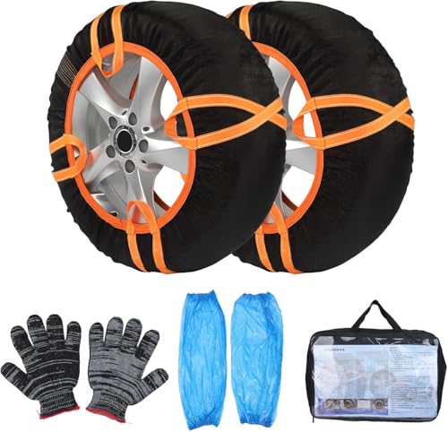LUMCARDIO 2PCSTire Socks for Snow for Lincoln BRZ 2015-2019, Emergency Winter Driving Traction Aid for Cars,Reusable Grip for Ice & Snow,6008