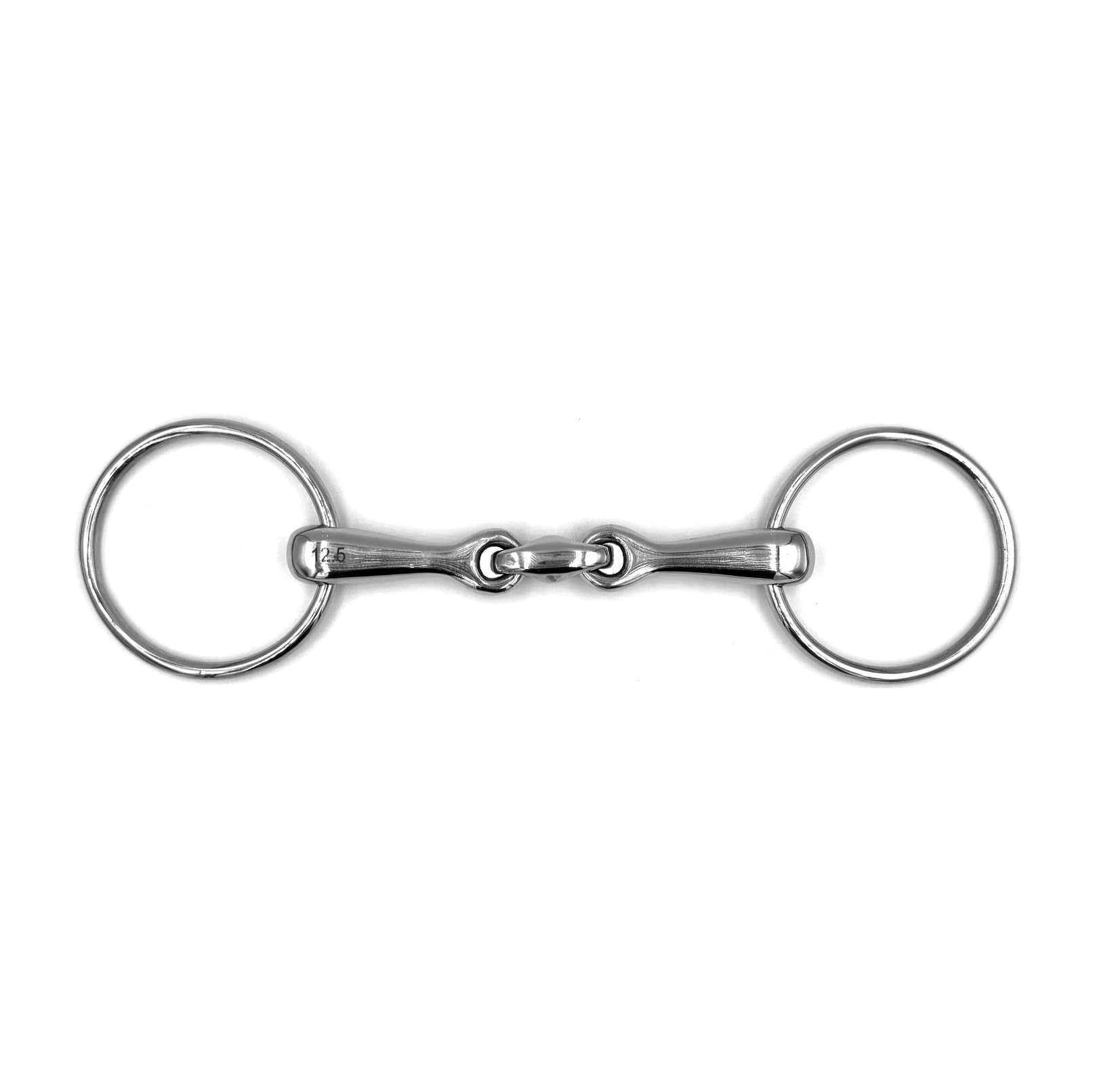 ES0117 Gebiss Wassertrense Doppelt Gebrochen aus Edelstahl Ringdurchmesser 65 mm Gebissstärke 16 mm (11.5 cm)