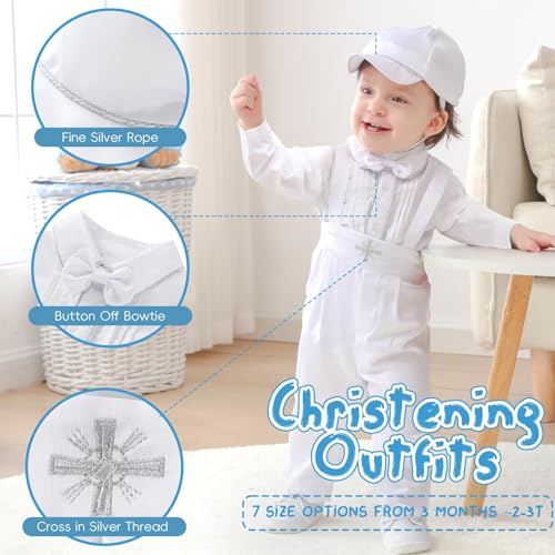 Image of Booulfi Baptism Christening Outfits for Baby Boy Outfits,NB- 5t Boy Clothes