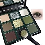 Green Smokey Eyeshadow Palette | Beginner-Friendly Green Smokey Eyeshadow Palette | 9 Highly Pigmented Matte & Shimmer Shades, Waterproof & Long-Lasting, Ideal for Daily and Par