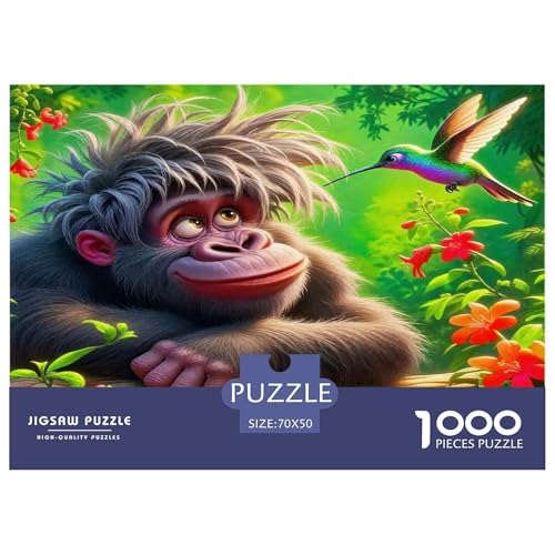 Puzzle de 1000 piezas para adultos con diseño de gorila en la selva tropical (70x50 cm)